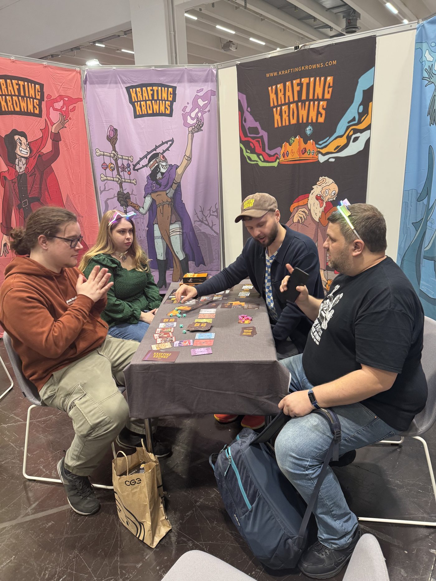 Players at the Krafting Krowns table
